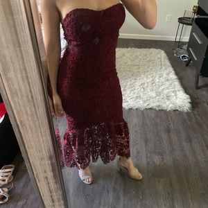 🔥Missguided lace burgundy dress! Worn once